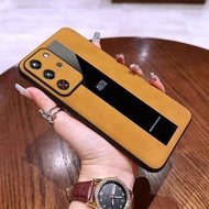 紅魔10Pro手機殼超薄車載磁吸陀螺支架10Pro10Air9Pro9Pro祥雲古風手繩森系復古男女防摔保護皮套-琥珀棕 紅魔9 Pro+