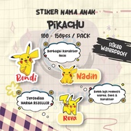 (100-150pcs) Pikachu Theme Name Sticker/Custom Name Sticker/Waterproff Name Sticker/Hologram Effect Sticker