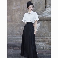 Hanfu Women's Improved Cheongsam Tang Suit Chinese Style Top Chinese Style Horse Face Skirt Daily Ne