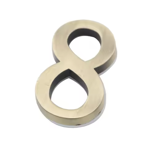1pc Alloy Digital House Number 8# Bronze Color 50mmx30mm Adhesive Sticker Plate Hotel Apartment Gate