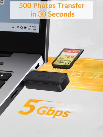 iDsonix USB C SD & USB 3.0 Card Reader Adapter Dual-Sided Support SD Micro SD 2TB Memory Card Reader