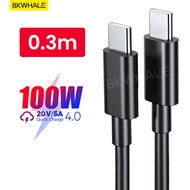 BKWHALE Type C to Type C Data Cable 100W PD 4.0 PD3.0 Fast charging 0.3m / 1m / 2m / 1.5m  USB-C Cab