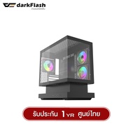 เคสคอมพิวเเตอร์ DarkFlash F1 MATX Tempered Glass ARGB Gaming Case with DM20 ARGB Fan X3 รับประกัน 1