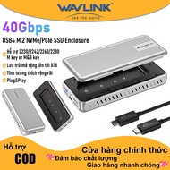 WAVLINK M.2 NVMe SSD Enclosure 40Gbps USB4 SSD Enclosure 2230/2242/2260/2280 PCIe M-Key/(B+M) Key So