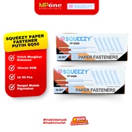 (1 BOX) Squeezy Paper Fastener White SQ50 / Document File Paper Fastener / Squeezy Plain White Faste