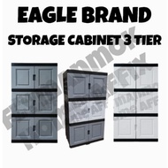 0018 Storage Cabinet 3 Tier / Plastic Cabinet / kitchen cabinet/Almari/Almari Baju/Almari Serbaguna 3 Tiers J100N DIY