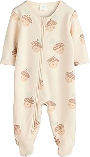 Baby Pyjamas with Fleece Lining and Two Way Zip, neutral, 68-74