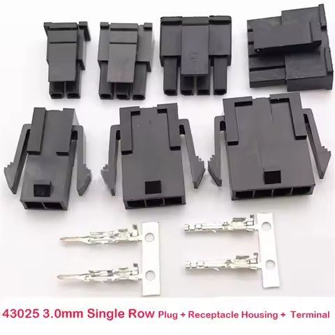 10Set Single Row Micro-Fit MX3.0mm 1x2/3/4/5/6/7/8P Male Female Aerial Mating Connector 43025 Plug+4