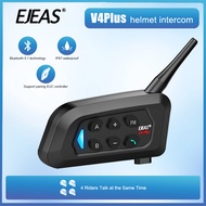 1Pcs EJEAS V4 Plus Bluetooth Intercom Motorcycle Helmet Moto Headset FM Radio for 4 People Talking A