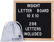 Retro Vintage 13 x 17" Oak Framed Felt Letter Board - 298 Characters (3/4" Tall) w/Suede Letter Pouc