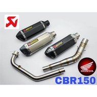 Exhaust Honda CBR150R 2021 Full System Piping Stainless Steel Akra Long Muffler Accessories Ekzos Ma