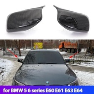 Rearview Mirror Cover Cap Carbon Fiber Black for BMW 5 Series E60 E61 E63 E64 520i 525i 528i 528xi 5