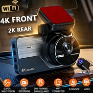 4K WIFI Dual-Channel Dashcam 4K Front + 2K Rear Dashcam WIFI Control | 24-H Parking Surveillance | G