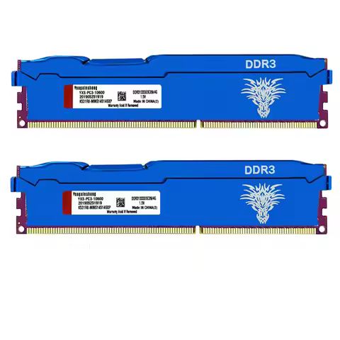 Blue DDR3 RAM 4GB 1333MHz 1600MHz Desktop Memory PC3-10600 PC3-12800 240-Pin Non-ECC Unbuffered DIMM