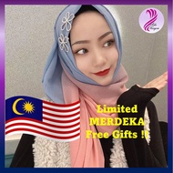 SHAWL PLEATED 2TONE 180*70 COOLING HEAVY Chiffon 🔥READY STOCK🔥 PREMIUM TUDUNG