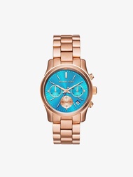 นาฬิกาข้อมือผู้หญิง Michael Kors Runway Blue Dial - Rose Gold MK6164
