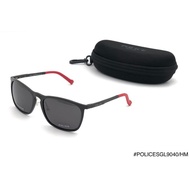 MERAH HITAM Police 9040s Sport Polarized Sunglasses Free Cleaner - Black Red, 58-10-132