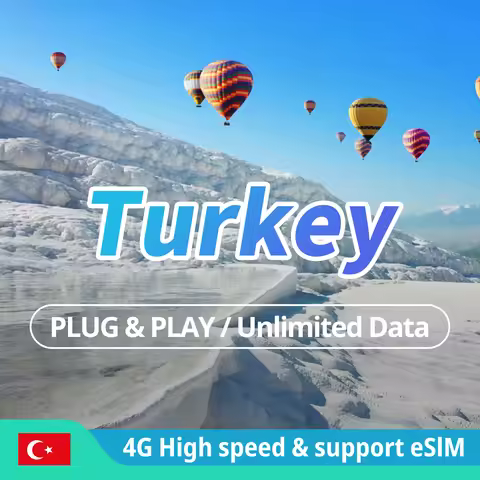 Turkey Prepaid Data SIM Card eSIM Travel 4G / LTE Unlimited Internet Sim Card Data Card for Turkey U