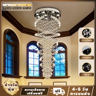 Modern LED Double Spiral Crystal Chandelier Lighting for Foyer Stair Staircase Bedroom Hotel Hall Ce