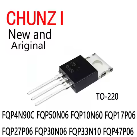 10Pcs New and Original MOS N-CH TO-220 FQP4N90C FQP50N06 FQP10N60 FQP17P06 FQP27P06 FQP30N06 FQP33N1