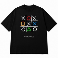 Black Oversize 20s Short Sleeve Game Over T-Shirt