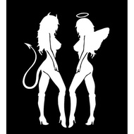 Auto Styling Removable Sticker Devil Angel Sexy Motorcycle Personality Fun Decal