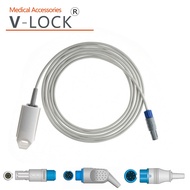 V-LOCK Reusable Oxygen saturation transducer Spo2 Sensor probe Long Cable 2.5M adult Child Neonate F