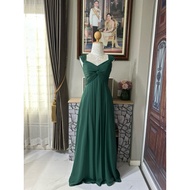 Long Evening Dress (Size M) Green Second Hand (AZAZIE)