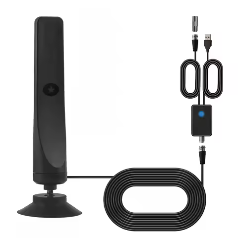 TV Digital Antenna with Signal Booster Portable Antenna Support 4K 1080P Suction Cup TV Antenna Plug