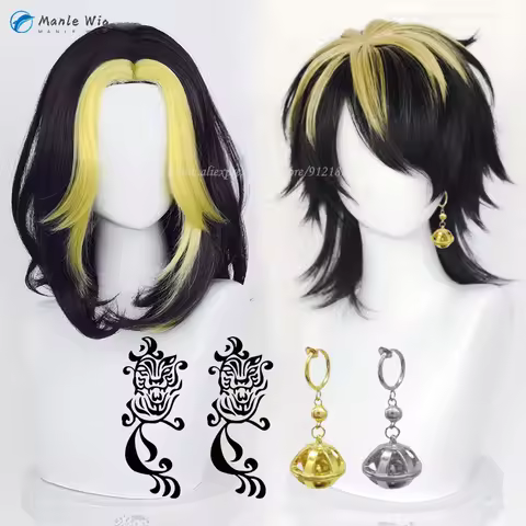 2 Styles Anime Hanemiya Kazutora Cosplay Wig Yellow Black Short Wigs Heat Resistant Synthetic Hair H