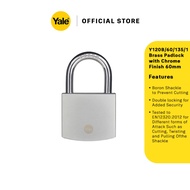 Yale Y120B 60mm Outdoor Boron Brass Padlock with Chrome Finish Y120B/60/135/1 - 1 pc Pack