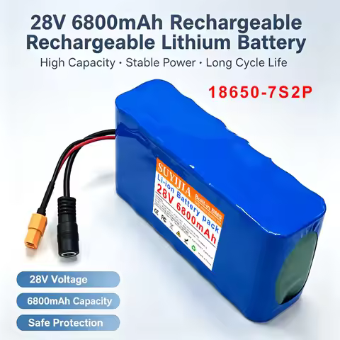 Original 25.9V 18650 Lithium-ion Rechargeable Battery 28V 7S2P 6800mAh 24V Suitable for Replacing 29