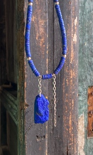 曠野之息 - 阿富汗老礦青金石手工 項鏈  原始與靈性的對話