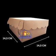 Kraft chocolate cake box r6 with connecting lid size 14.5x14.5x7 10pcs MPT