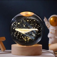 3d Crystal Ball Night Light Kids Moon Lamps Universe Earth Globe Crafts Home Desktop Decor Christmas