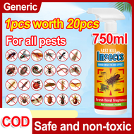 【For all pests】cockroach killer spray 750ml Safe and non-toxic 100% Killing rate insecticide spray i