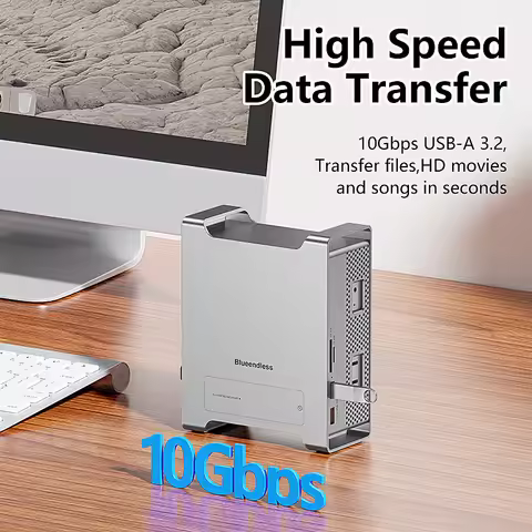 SSD Docking for 2024 MAC Mini M4/M4 Pro Stand with M.2 NVMe SSD Enclosure 4K/60HZ HDMI-Com SD4.0 TF4