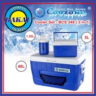 Bakau Cooler Set BCS 348 3in1  (48L+5L+1.35L) Set Kotak Box Tahan Sejuk Freezer Ice Cold Box Kotak P