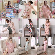 【Ready stock】M-XXL Ladies Pajamas Milk Silk Pajamas Short Sleeve Pajamas Girls Pajamas