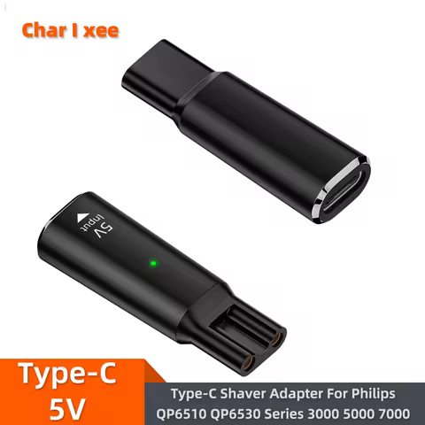 5V Type-C Shaver Adapter Charging Converter for Philips QP6510 QP6530 Series 3000 5000 7000 Electric
