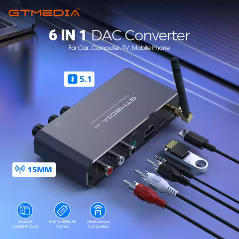GTMEDIA A6 Bluetooth 5.1 Receiver And Transmitter Audio Adapter USB Wireless Stereo Audio With 3.5MM