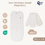 SNOW OWL Born in 2026 ผ้าห่อตัวสำเร็จรูป ผ้าห่อตัวสำเร็จรูป Swaddle MagnetBric แบบแปะ (0-3m)