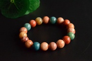 【玉彩】稀少天然高檔濃郁色玉化冰料珊瑚玉手串