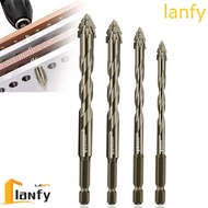 LANFY 5pcs Eccentric Drill Bit, High Hardness Four-Flute Drilling Head, Durable 6/8/10/12mm Serrated