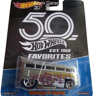 HW Hot Wheels Volkswagen T1 Drag Bus. Premium Card 50th Favorite Est. 1968. Full Iron Body and Chass