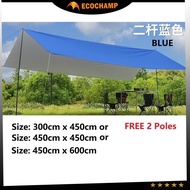 ECOCHAMP BIG (3x4.5m or 4.5x4.5m or 4.5x6m) Flysheet Lightweight Hammock Fly Sheet Shelter Waterproo