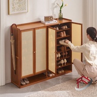 Shoe Rack Multi-Layer Dust-Proof Indoor Large-Capacity Storage Solid Wood Simple Shoe Cabinet