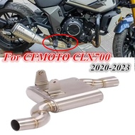 For CFMOTO CLX 700 CLX700 2020 - 2023 Exhaust Pipe Motorcycle with Drum Midsection Connecting Pipe 5