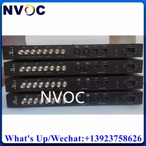 19"1U 2Ch 3G/HD SDI Input+2Ch HD/3G SDI Output Video+2Way BIDI XLR Audio Over Fiber SM 20KM LC Optic