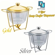 KT WARE 4L HBG Glass Buffet Dinner Food Warmer Heatable Container Freshness Preservation Dish Chafing Oval Pot